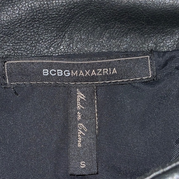 BCBGMaxazria black faux leather top - Picture 4 of 4